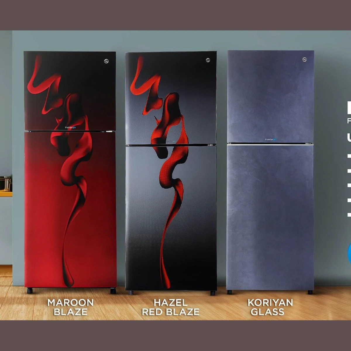 PEL Inverter Flat Glass Door Refrigerator